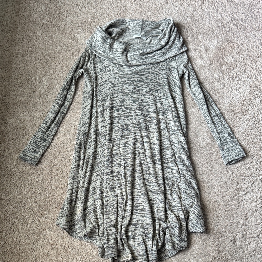 Reborn J Gray Knitwear Cowlneck Dress
